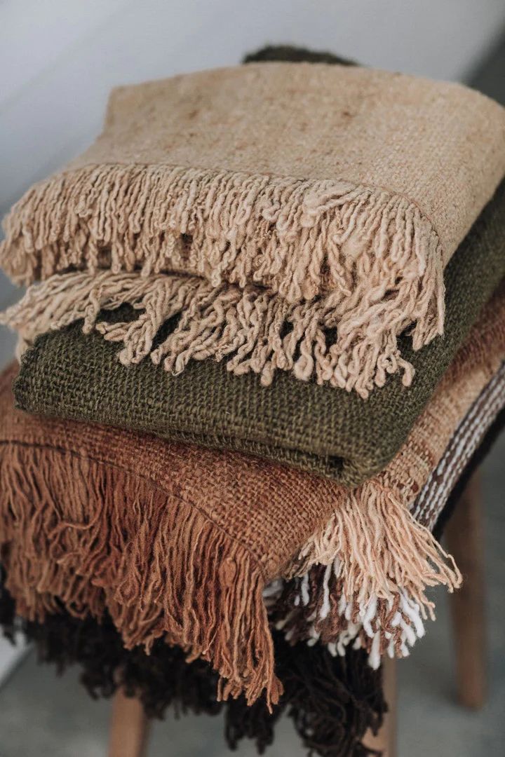 Soft throw blanket in a calm home setting
