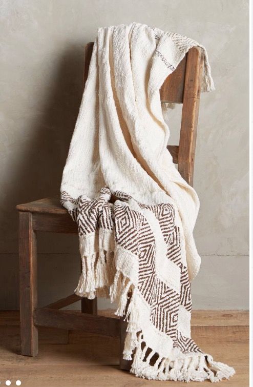 Textured throw blanket styled in a living space